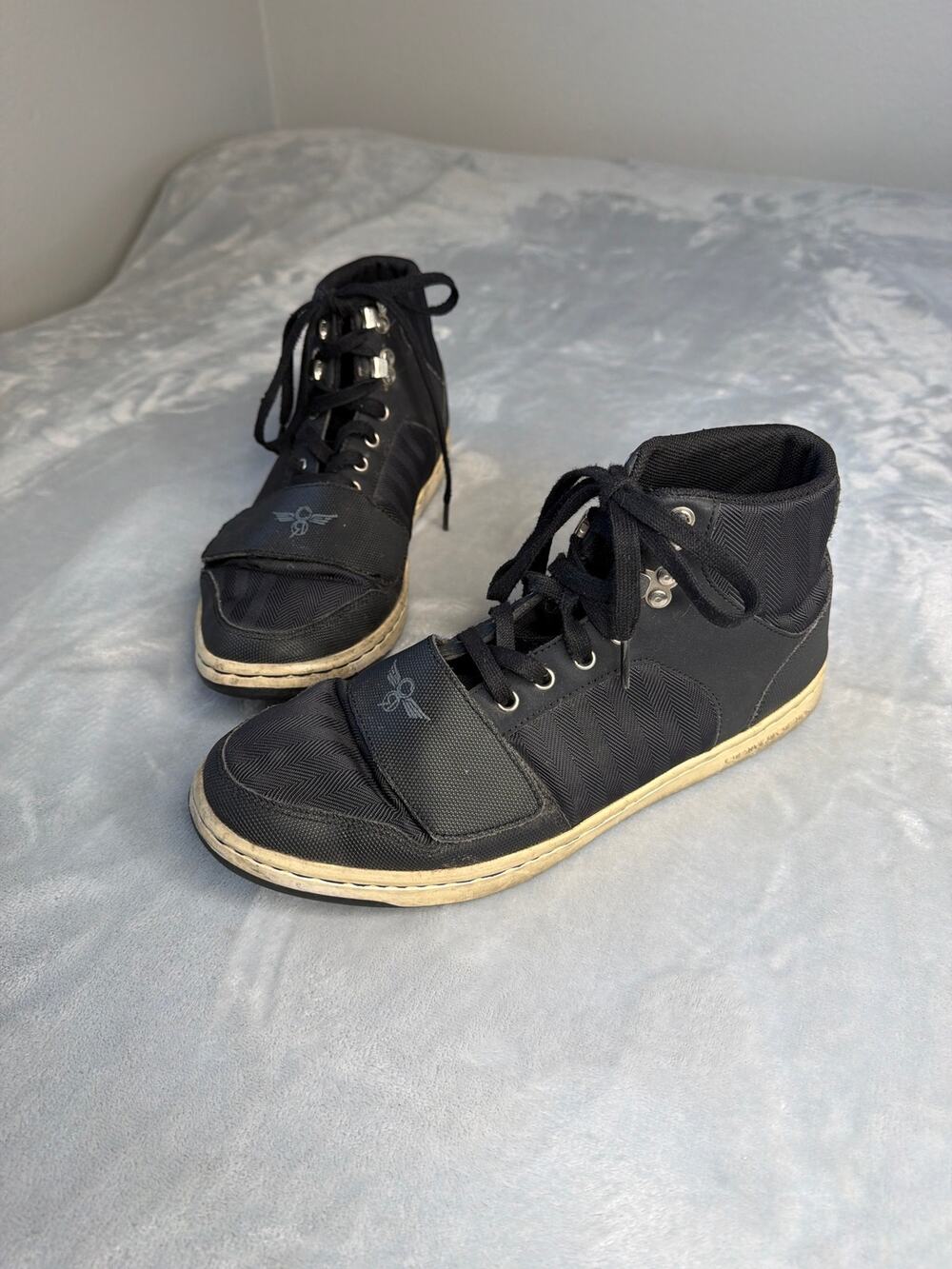 Creative Recreation Cesario Hi Black Herringbone High Top Sneakers Mens Size 9.5
